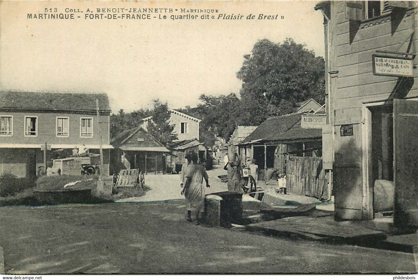 MARTINIQUE  FORT DE FRANCE Le Quartier Dit " Plaisir De Brest "  (collect A.Benoit Jeannette ) - Fort De France
