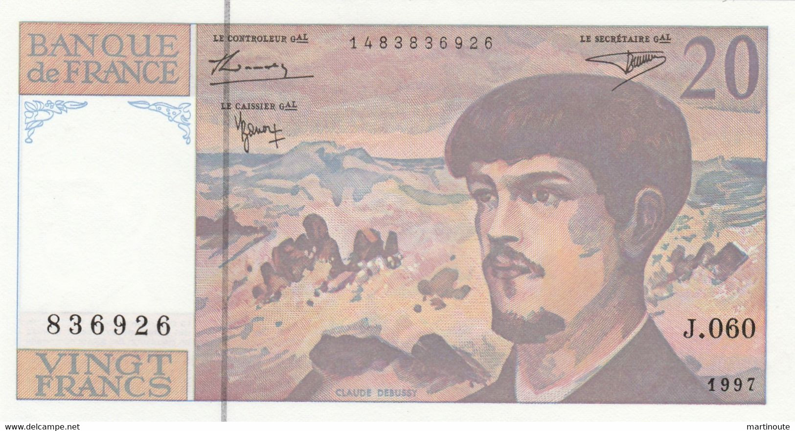 - BILLET DEBUSSY De 20 Francs 1997 état Neuf . - 20 F 1980-1997 ''Debussy''