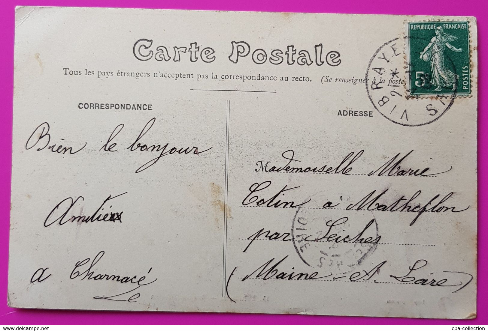 Cpa Vibraye Rue Des Sablons Carte Postale 72 Sarthe - Vibraye