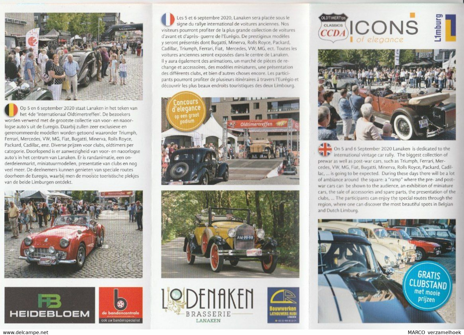 Brochure-leaflet Internationaal Oldtimertreffen Lanaken (B) 2020 - Autres & Non Classés