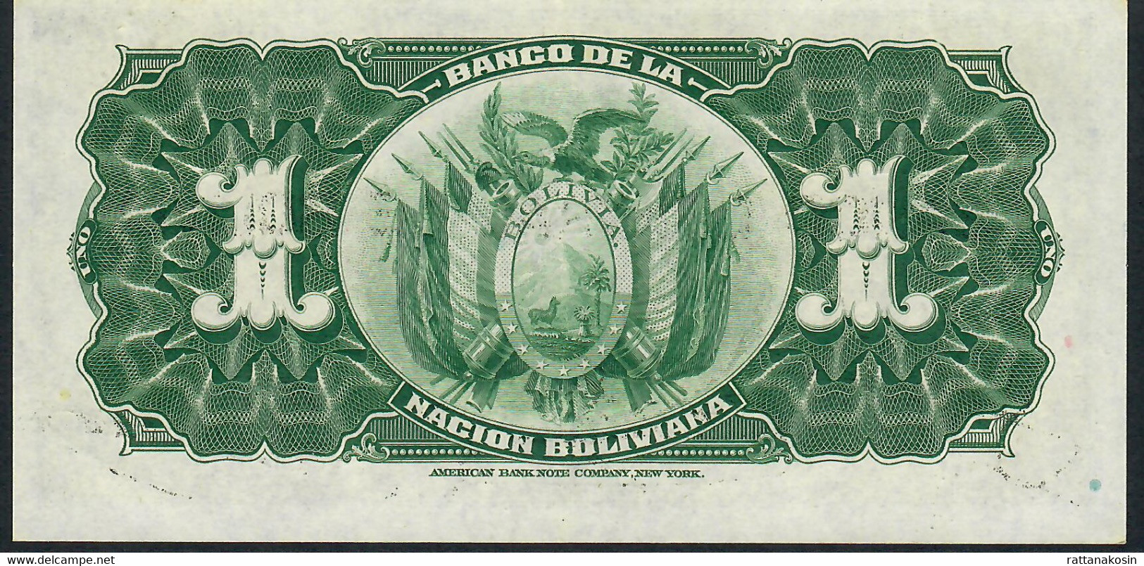 BOLIVIA P112c 1 BOLIVIANO 11.5.1911   AU-UNC. - Bolivie