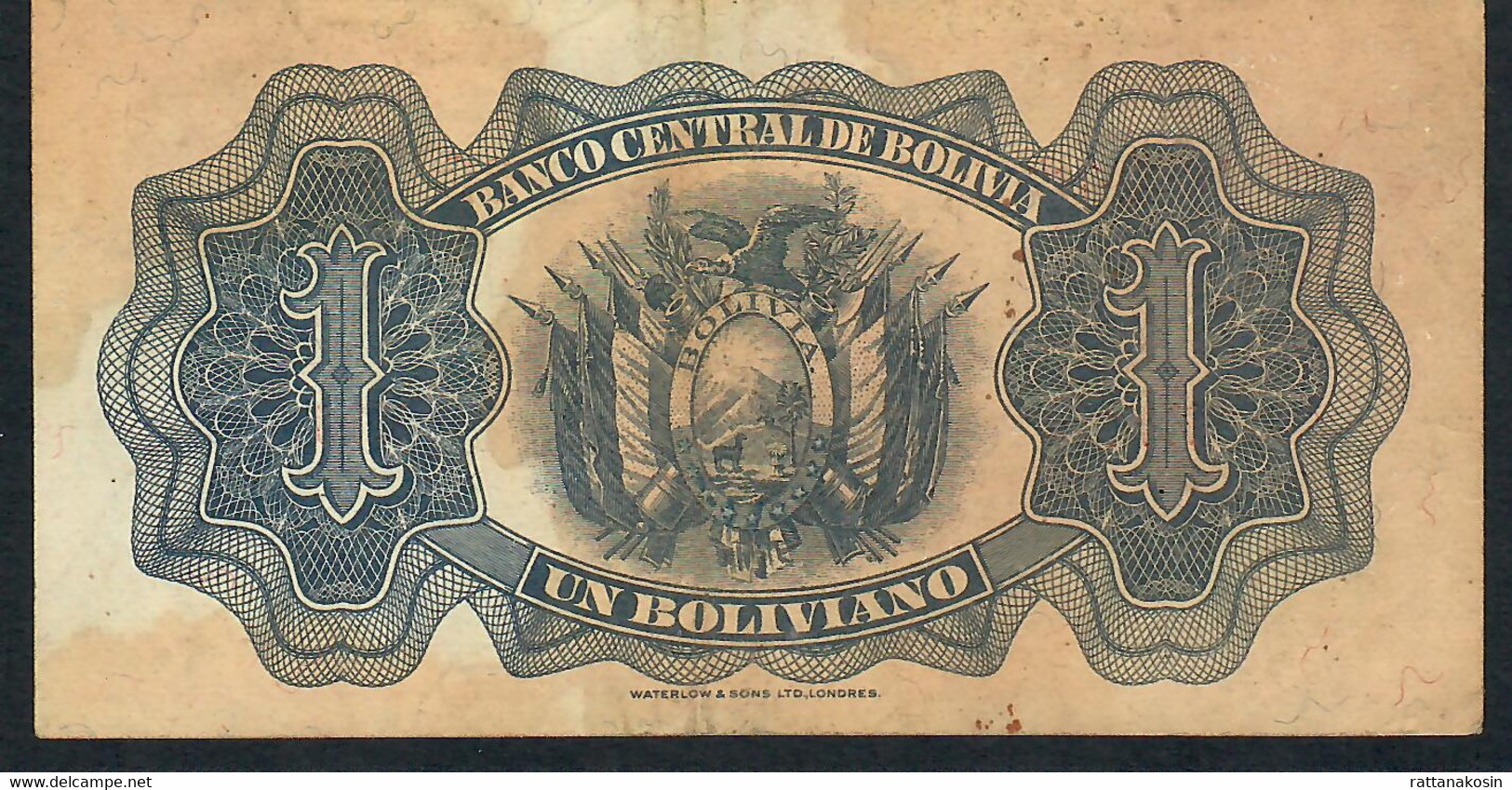 BOLIVIA P128  1 BOLIVIANO  1928 #X11 Signature 22   VF - Bolivien