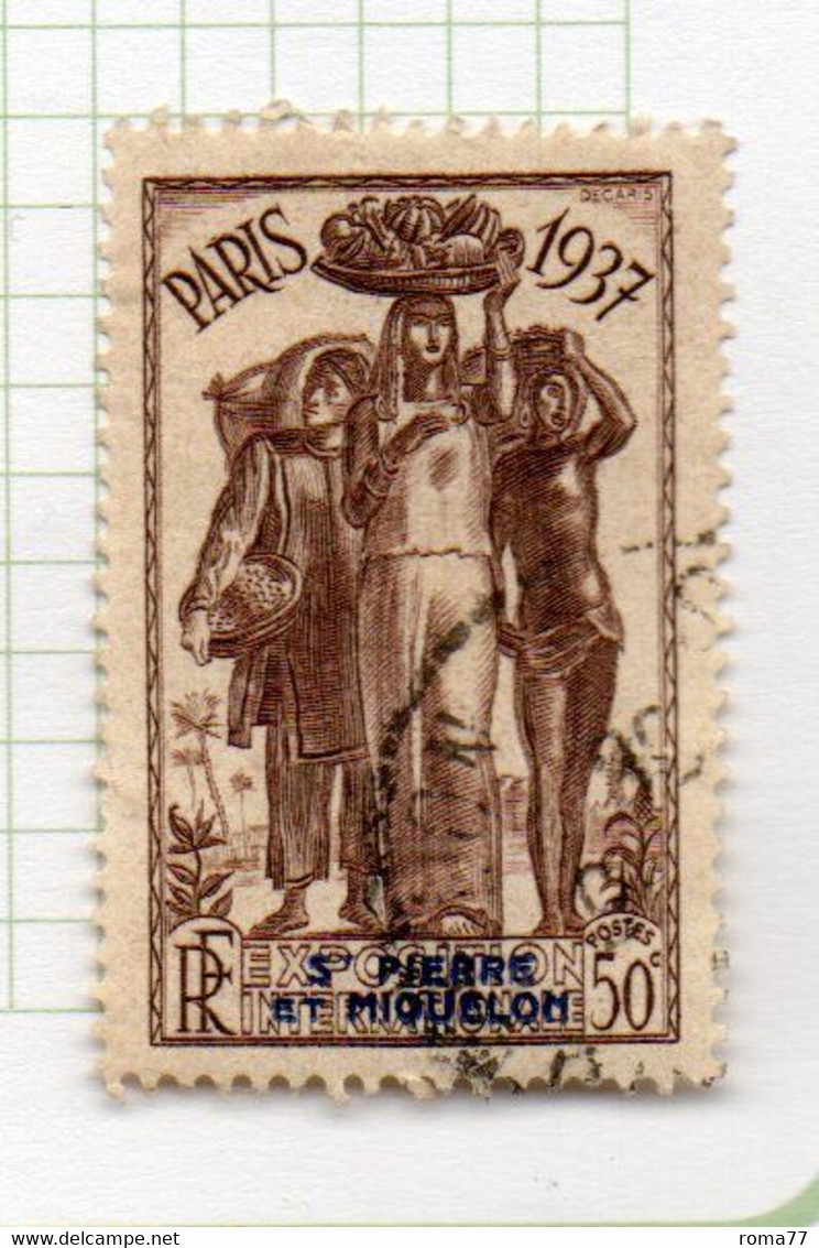 37CRT260 - ST PIERRE ET MIQUELON 1937 ,  Yvert N. 163 Usato. - Used Stamps