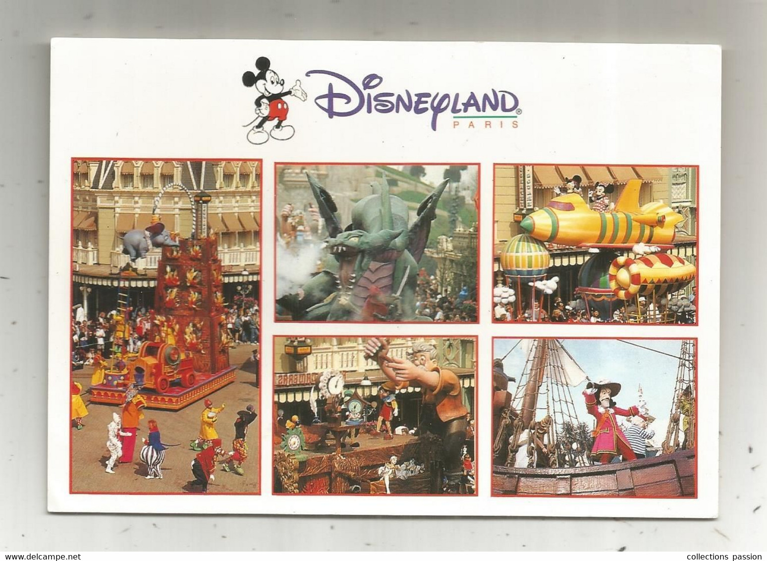 Cp , WALT DISNEY,  DISNEYLAND Paris ,parade , Vierge ,multi Vues - Disneyland