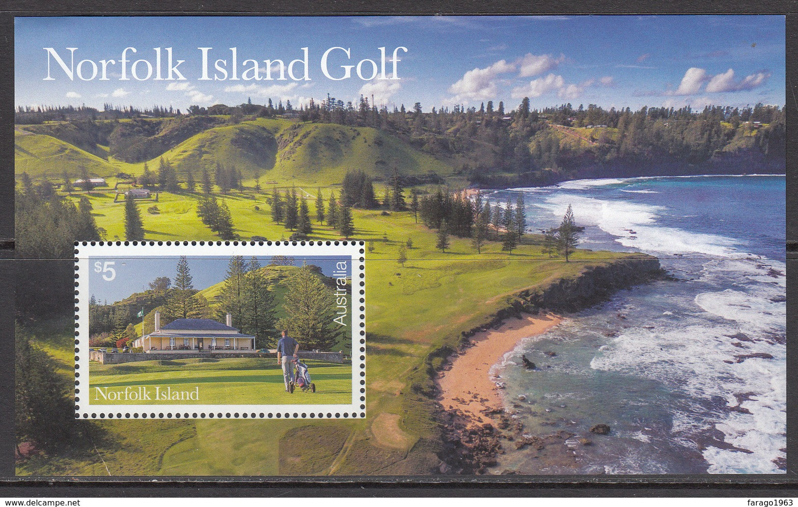 2018 Norfolk Island Golf Souvenir Sheet MNH - Isla Norfolk