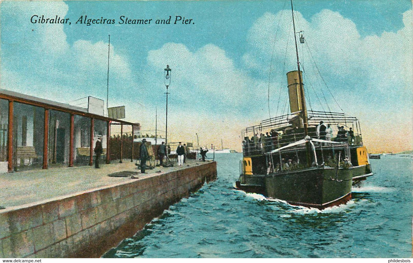 GIBRALTAR   Algeciras Steamer And Pier - Gibilterra