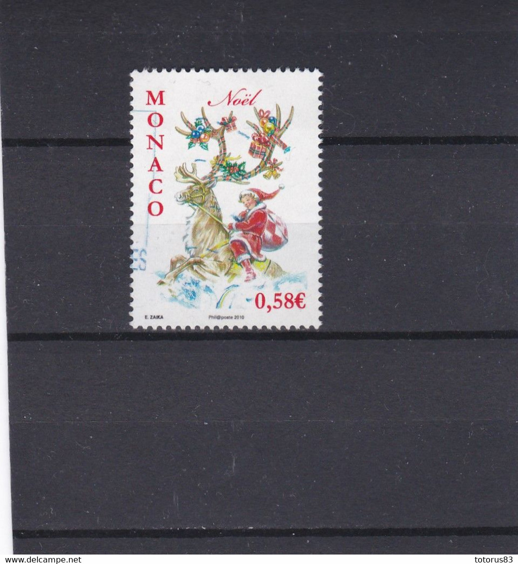 Timbre Monaco Oblitéré De 2010 Père Noël N° 2755 - Used Stamps