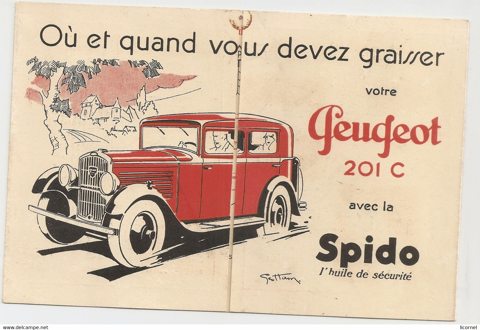 TRIPTIQUE PUBLICITAIRE  DE L HUILE SPIDO POUR L AUTOMOBILE DESSIN DE TEO HAM - Other & Unclassified