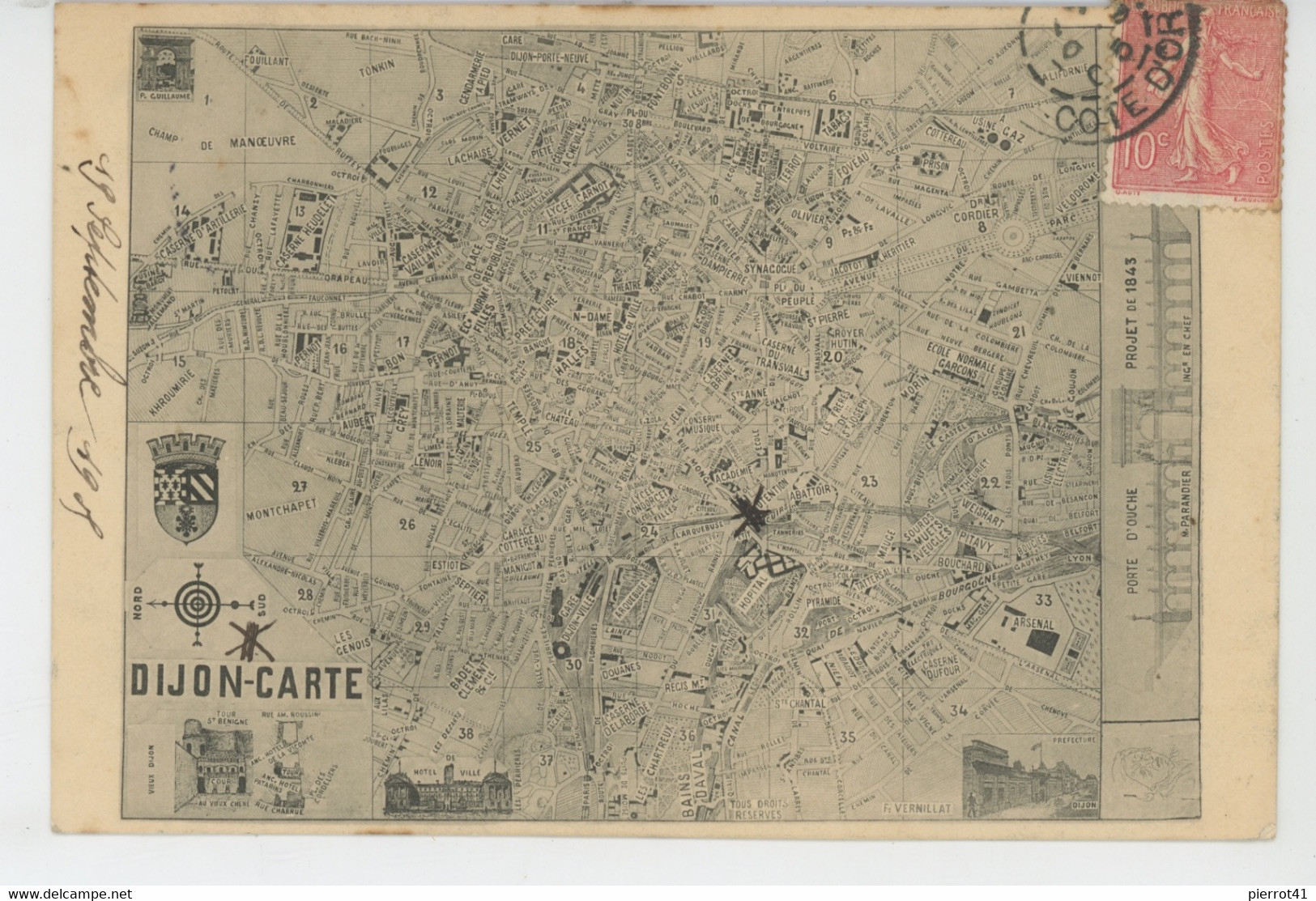 DIJON - Carte (1905) - Dijon