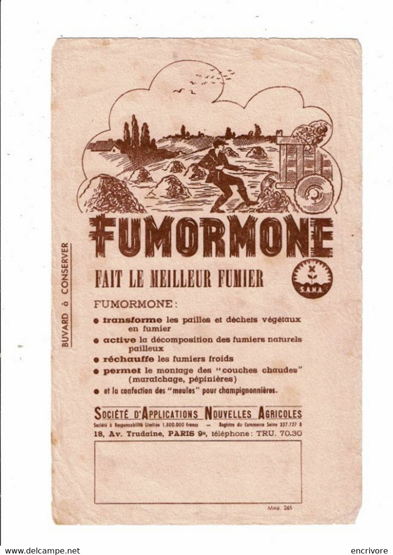 Buvard FUMORMONE Fait Le Meilleur Fumier Laboratoire S.A.N.A. - Agricultura