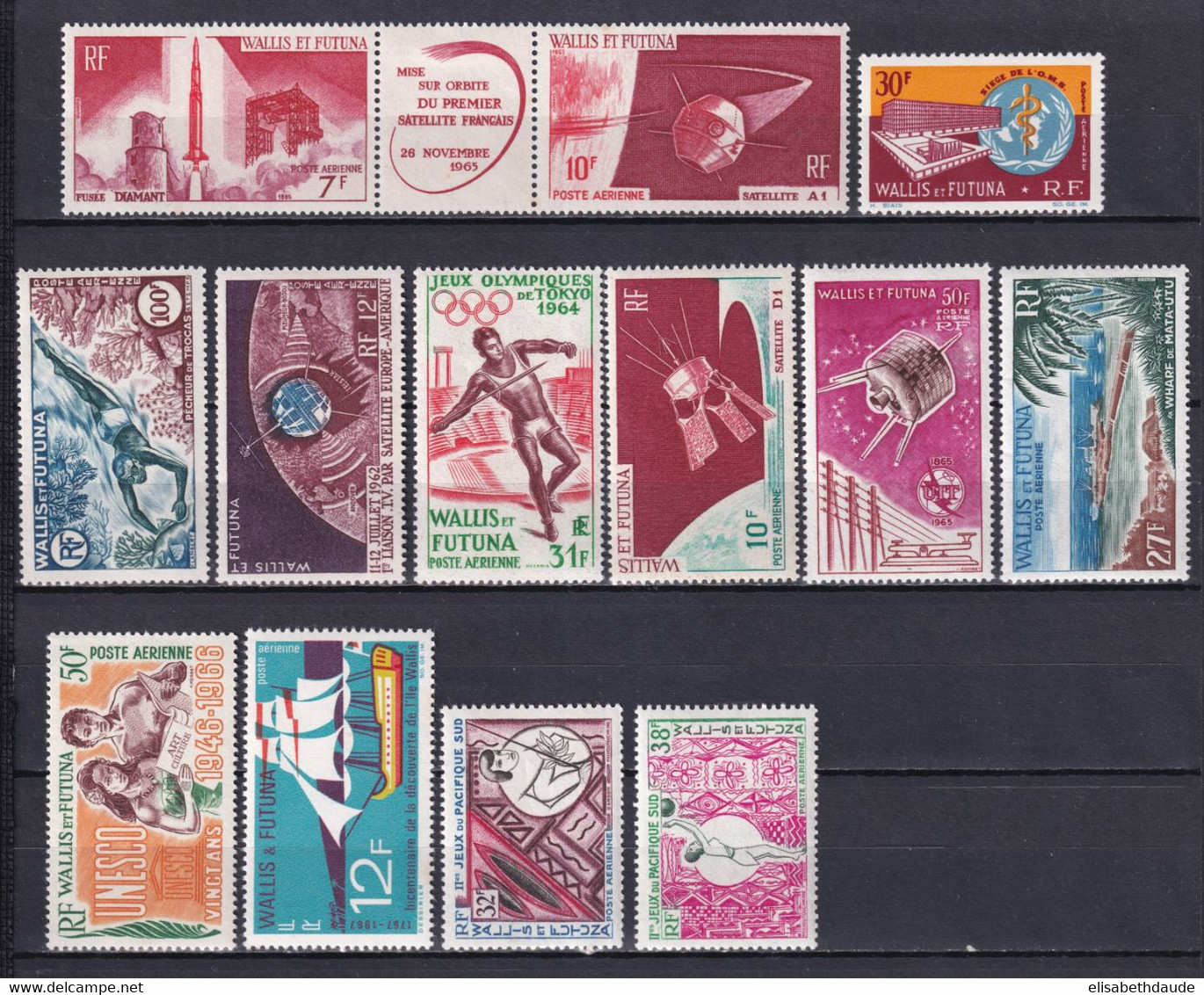 WALLIS - POSTE AERIENNE ANNEES COMPLETES 1963 à 1967 YVERT N° 19/31 * MLH - COTE = 128.5 EUROS - - Ongebruikt