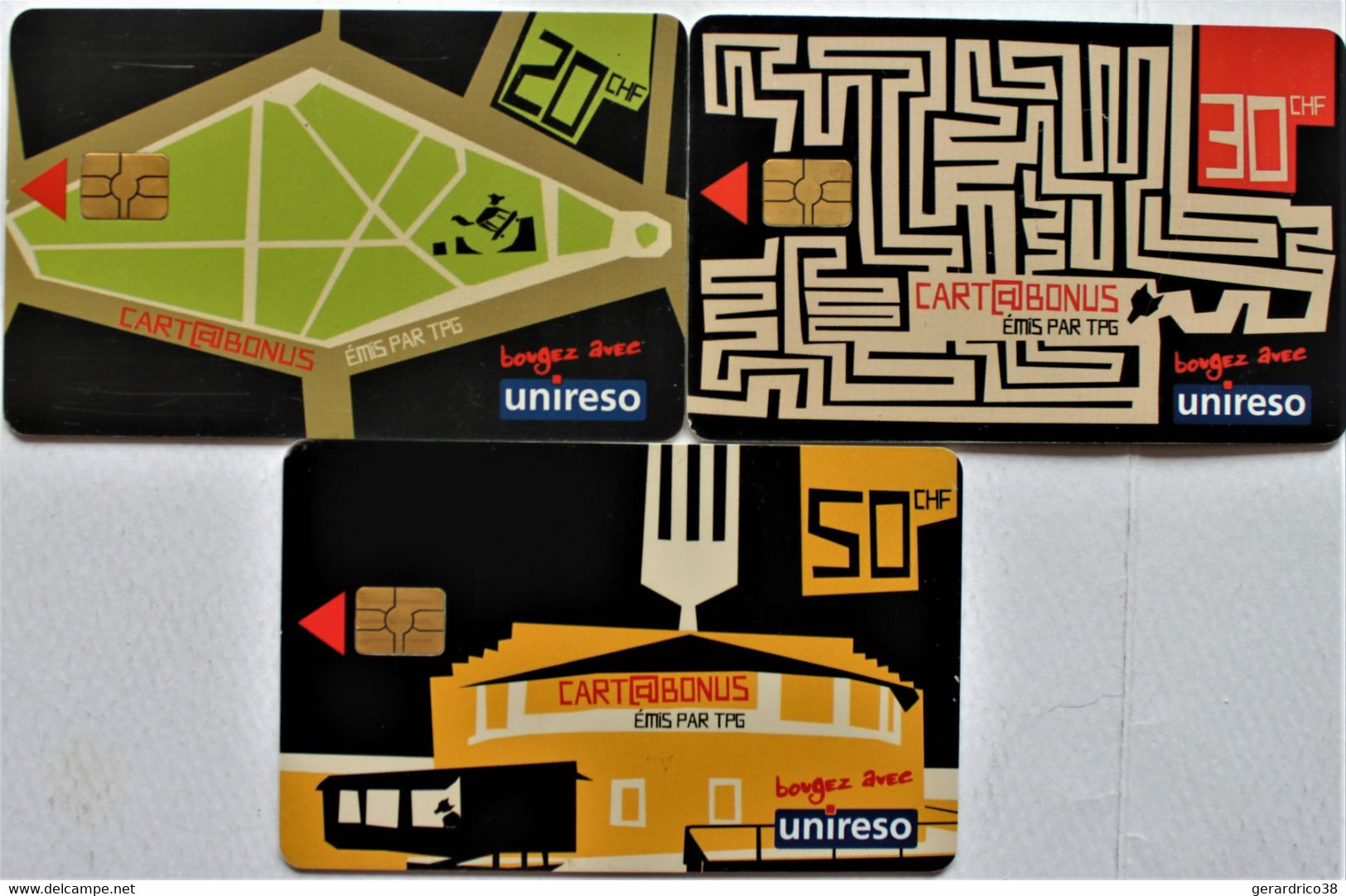 TELECARTES.SUISSE.cartes Prépayées Ticket De Bus Et Tramways. Geneve.LOT DE 10.collection Complète. - Europa