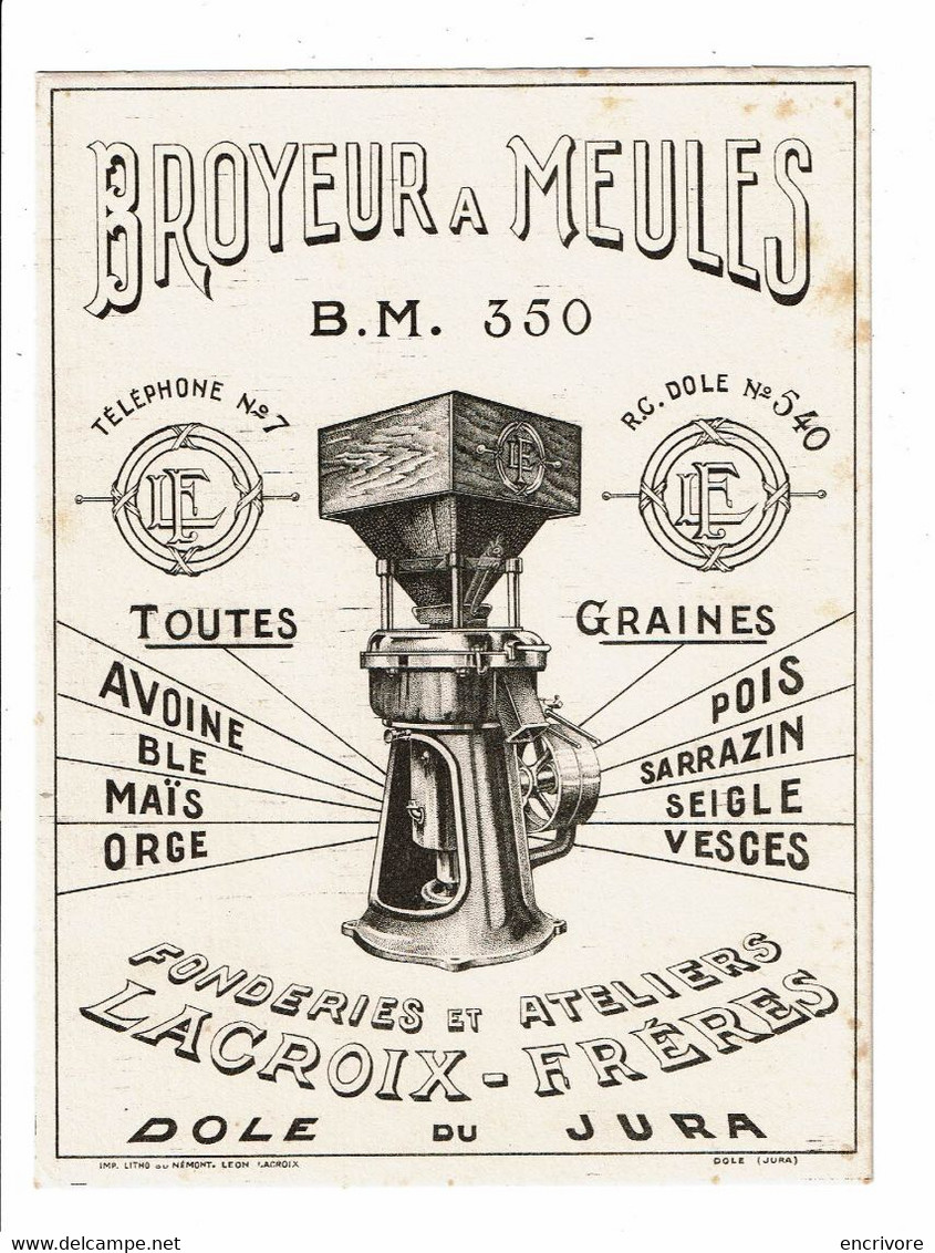 Buivard LACROIX FRERES Broyeur à Meule Dole Jura Toutes Graines - Farm