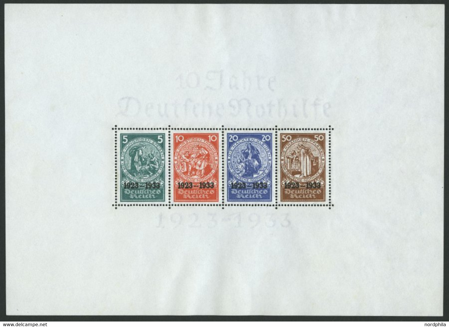 Dt. Reich Bl. 2 **, 1933, Block Nothilfe, Originalgröße, Postfrisch, Kaum Sichtbarer Kleiner Eckbug, Pracht - Blocks & Sheetlets