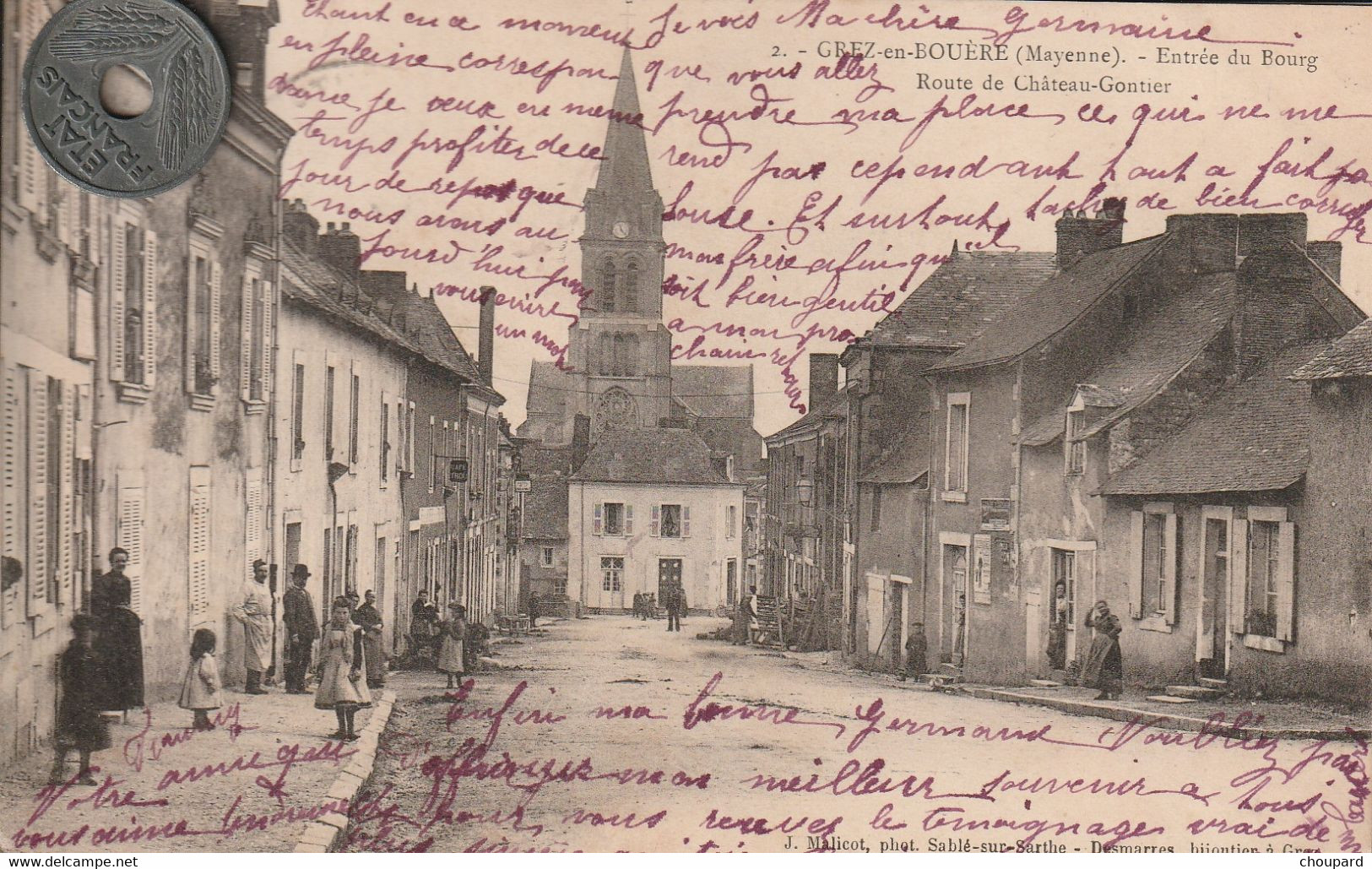 53 - Carte Postale Ancienne De Grez En Bouère  Entrée Du Bourg - Autres & Non Classés
