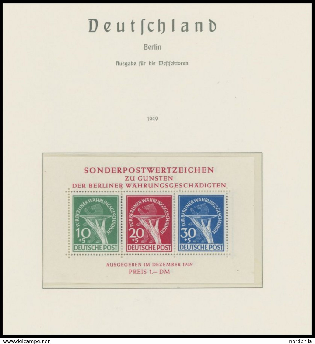 SAMMLUNGEN **, 1948-90, komplette postfrische saubere Sammlung Berlin im Leuchtturm Falzlosalbum, Rot- und Schwarzaufdru