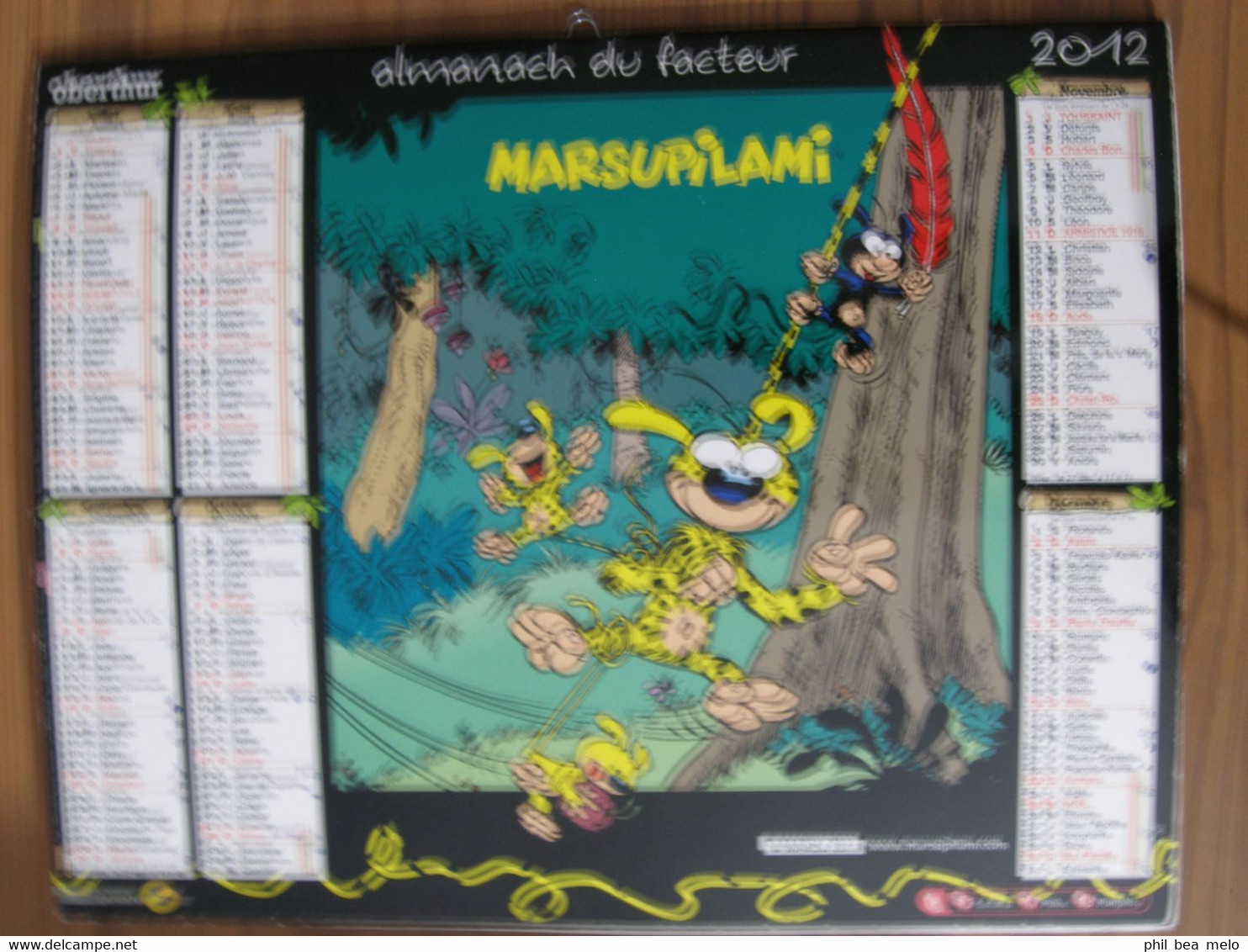 BD MARSU PROD 1991 N° 1 LA QUEUE DU MARSUPILAMI + CALENDRIER + CARTES - Marsupilami