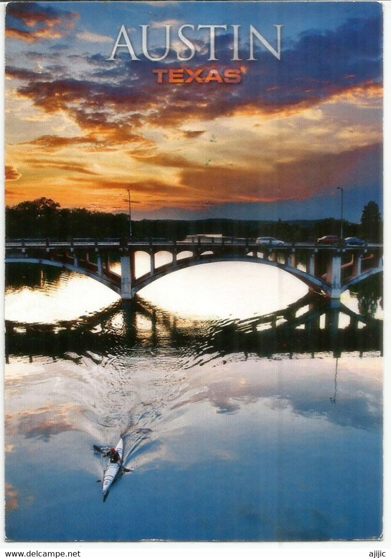 Austin, Colorado River,  Richards Bridge, Postcard Sent To Andorra With Arrival Postmark - Austin