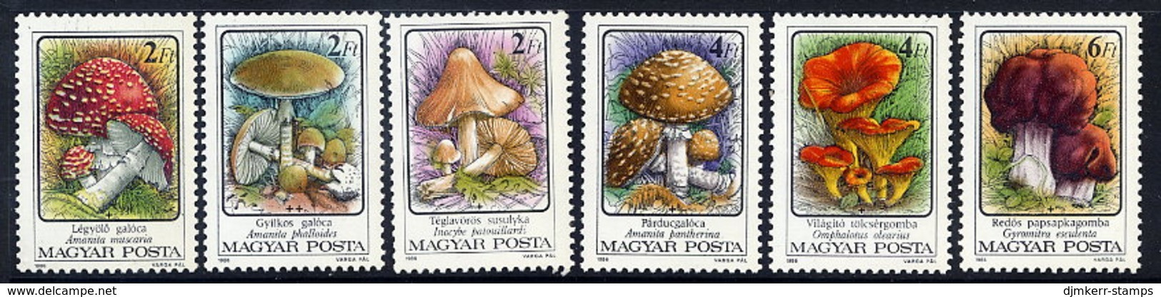 HUNGARY 1986 Poisonous Fungi  MNH /**.  Michel 3871-76 - Unused Stamps