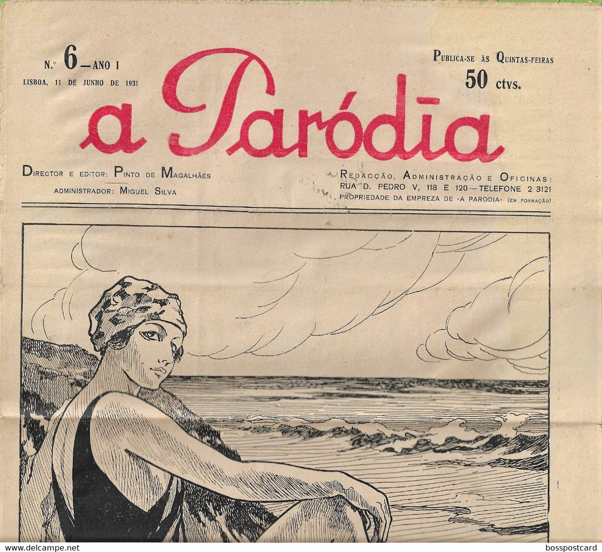 Estoril - Costa Do Sol - Jornal A Paródia Nº 6, 11 De Junho De 1931 - Imprensa - Portugal - Humor