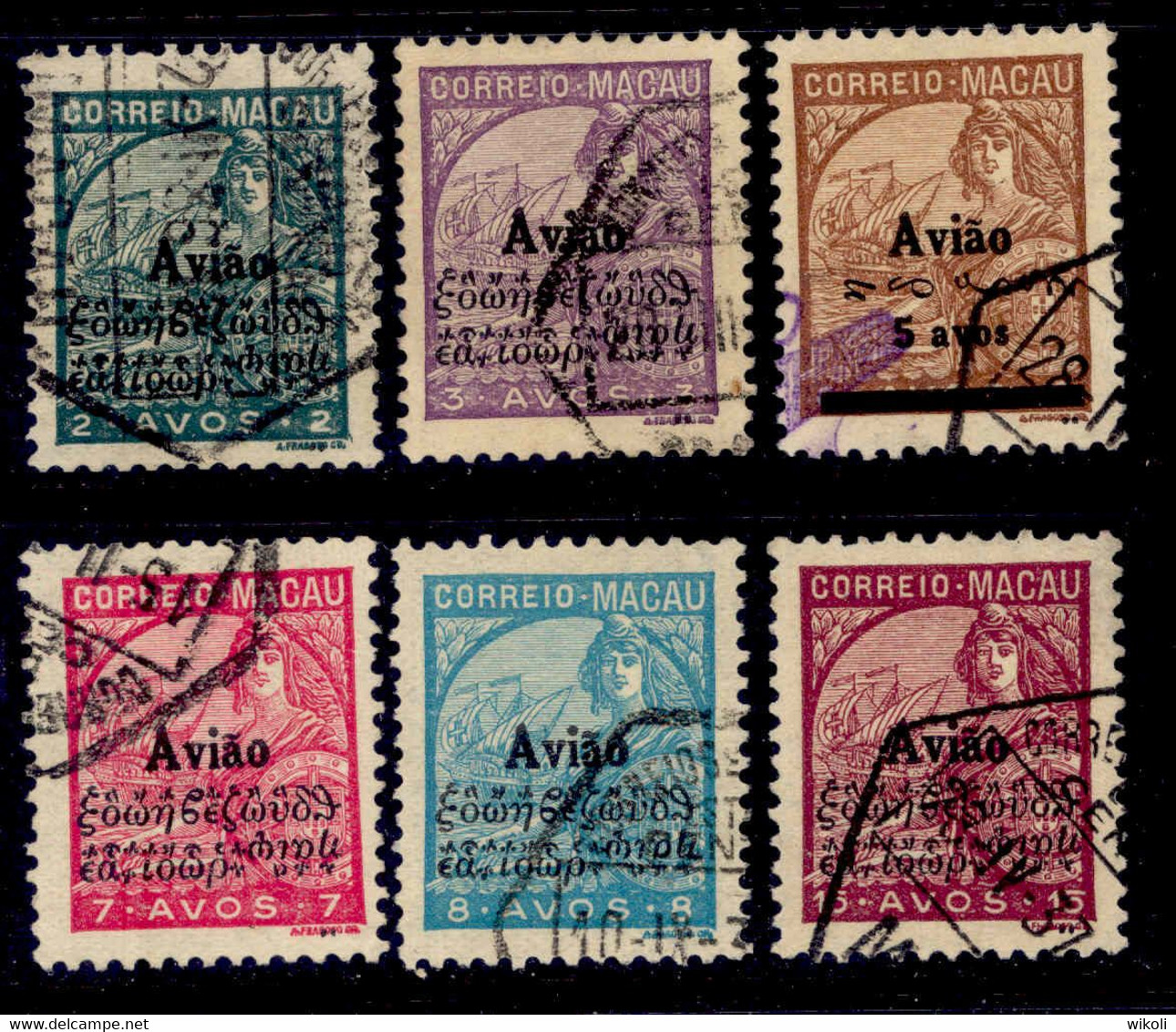 ! ! Macau - 1936 Air Mail (Complete Set) - Af. CA 01 To 06 - Used - Airmail