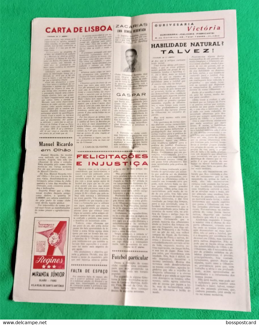 Olhão - Jornal O  Olhanense Nº 58, 19 De Julho De 1967 - Imprensa. Faro. Portugal. - Allgemeine Literatur