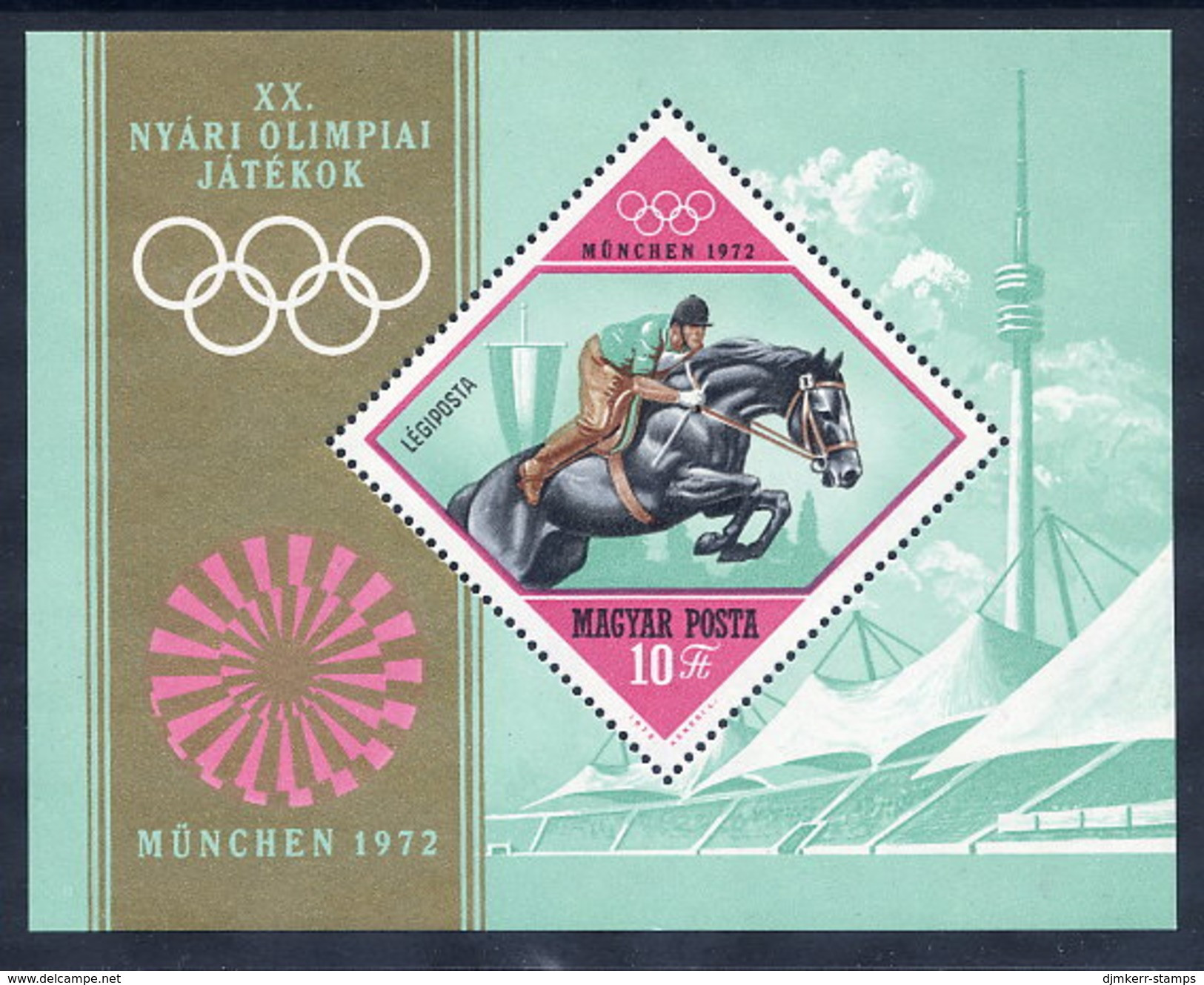 HUNGARY 1972 Olympic Games Block MNH / **.  Michel Block 91 - Blokken & Velletjes