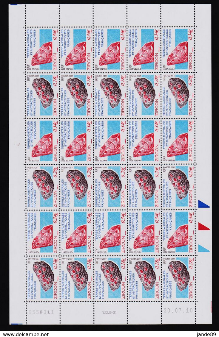 TAAF - Feuille Entière De 15 Paires De Timbres Neufs** - N° 578 Et 579 - Daté Du 20/07/2010 - Qualité Poste - Ungebraucht