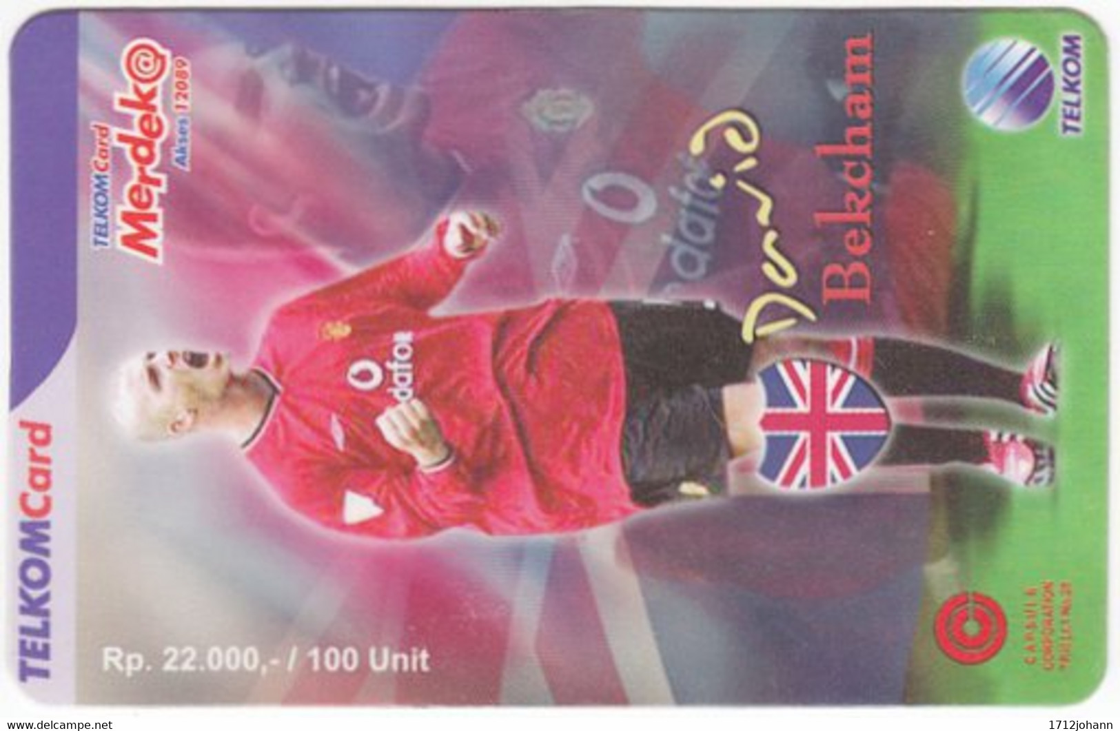 INDONESIA A-762 Prepaid - Sport, Soccer, David Beckham - Used - Indonesia