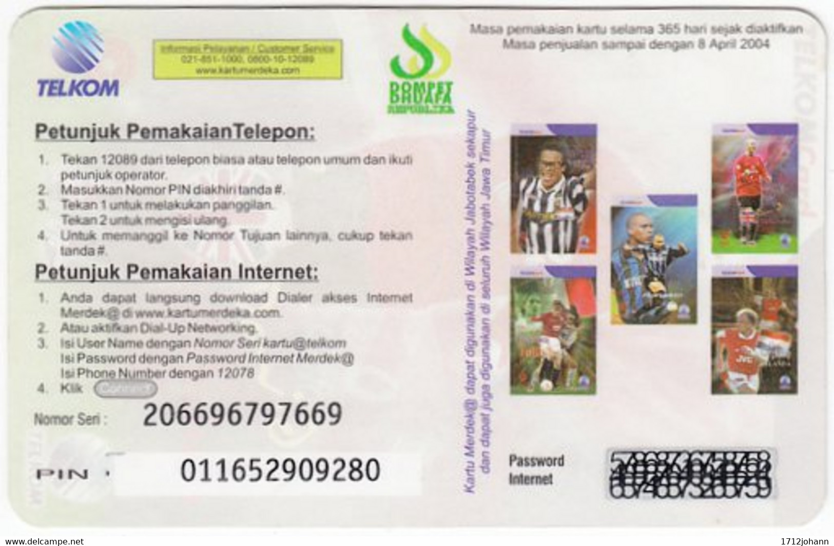 INDONESIA A-762 Prepaid - Sport, Soccer, David Beckham - Used - Indonesia