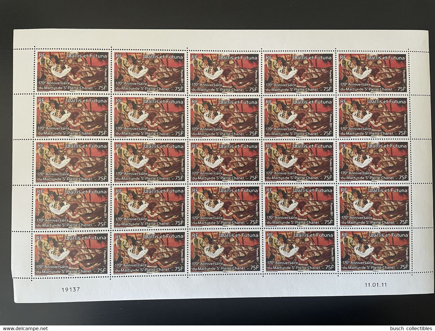 Wallis Et Futuna 2011 YT N°748 Saint Pierre Chanel Martyr 170 Ans Planche Feuille Entière Full Sheet Bogen MNH** - Unused Stamps