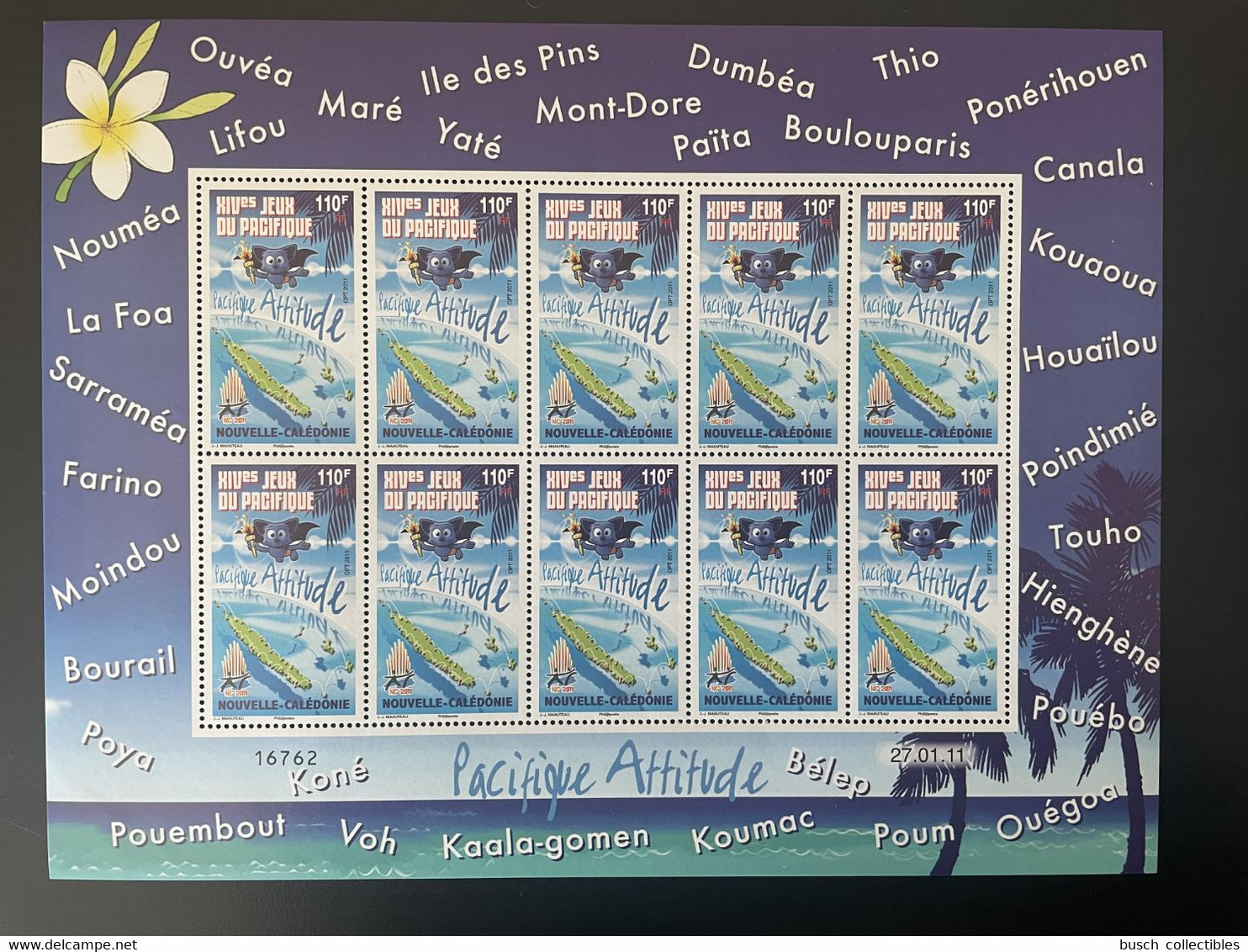 Nouvelle-Calédonie 2011 YT N°1123 Jeux Du Pacifique Sport Planche Feuille Entière Full Sheet Bogen - Unused Stamps
