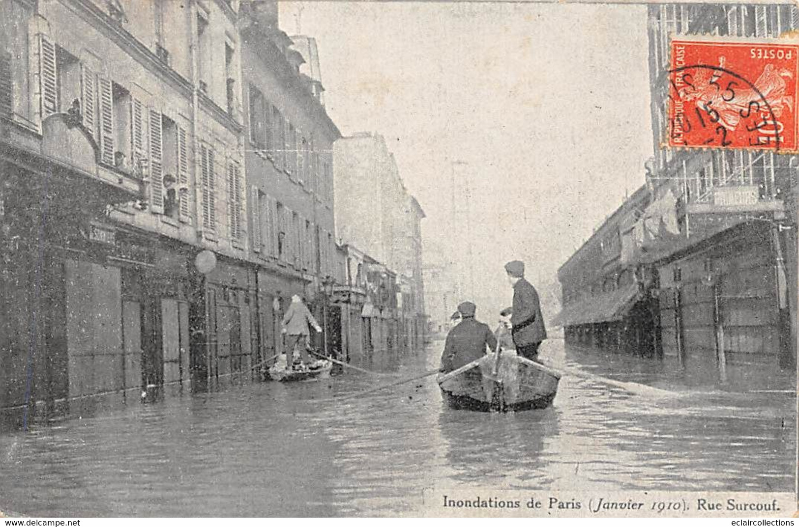 Paris     75007     Inondations 1910  . Rue Surcouf     (voir Scan) - Paris Flood, 1910