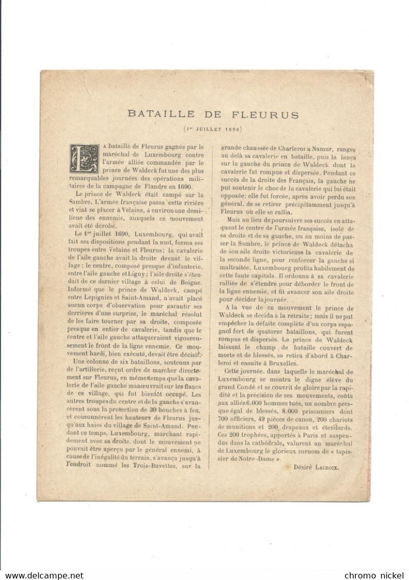 Bataille De Fleurus 1690 Protège-cahier Couverture 220 X 175 Bien 3 Scans - Coberturas De Libros