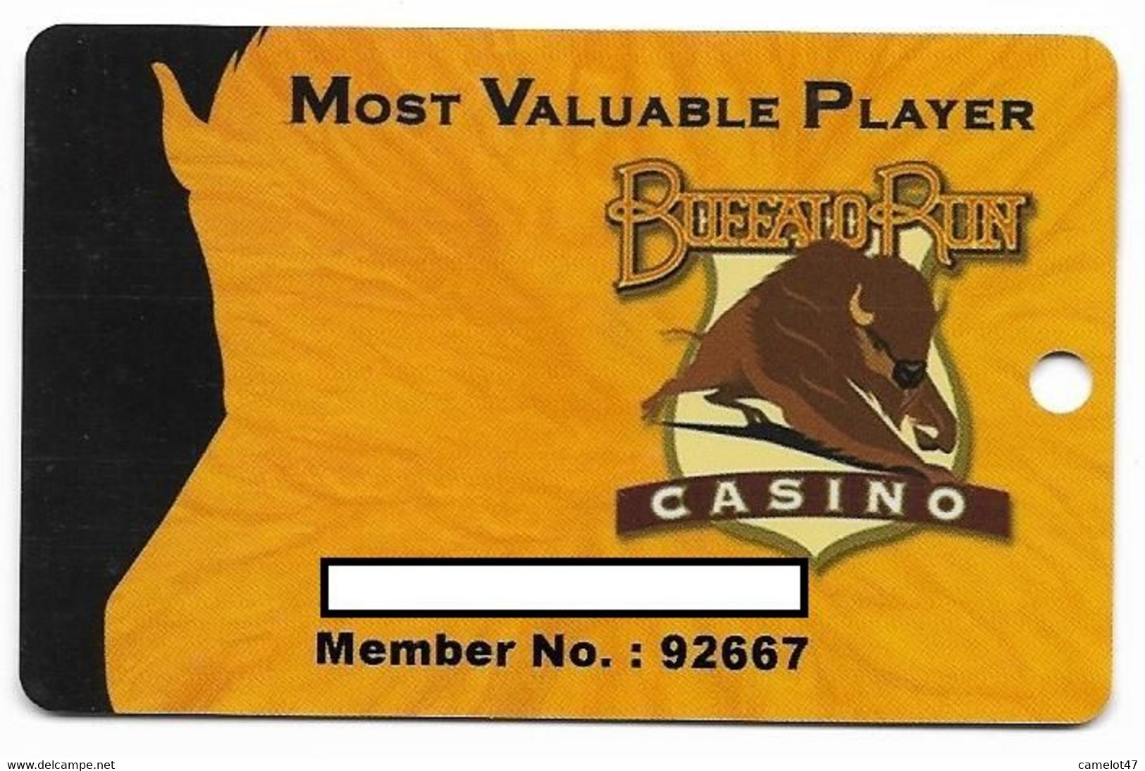 Buffalo Run Casino, Miami, OK, U.S.A., Older Used  Slot Or Player's Card, # Buffalorun-3 - Casinokarten