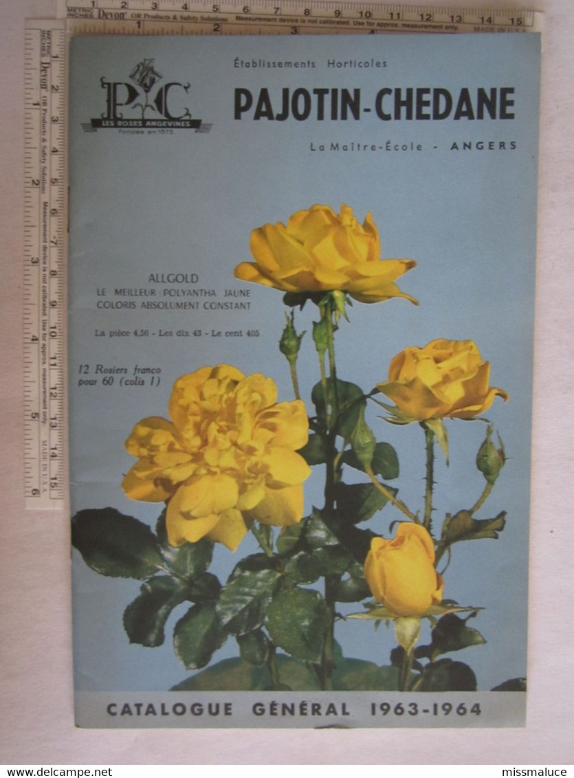 Catalogue Fleurs Pajotin Chédane Angers Rose Rosiers - Publicidad