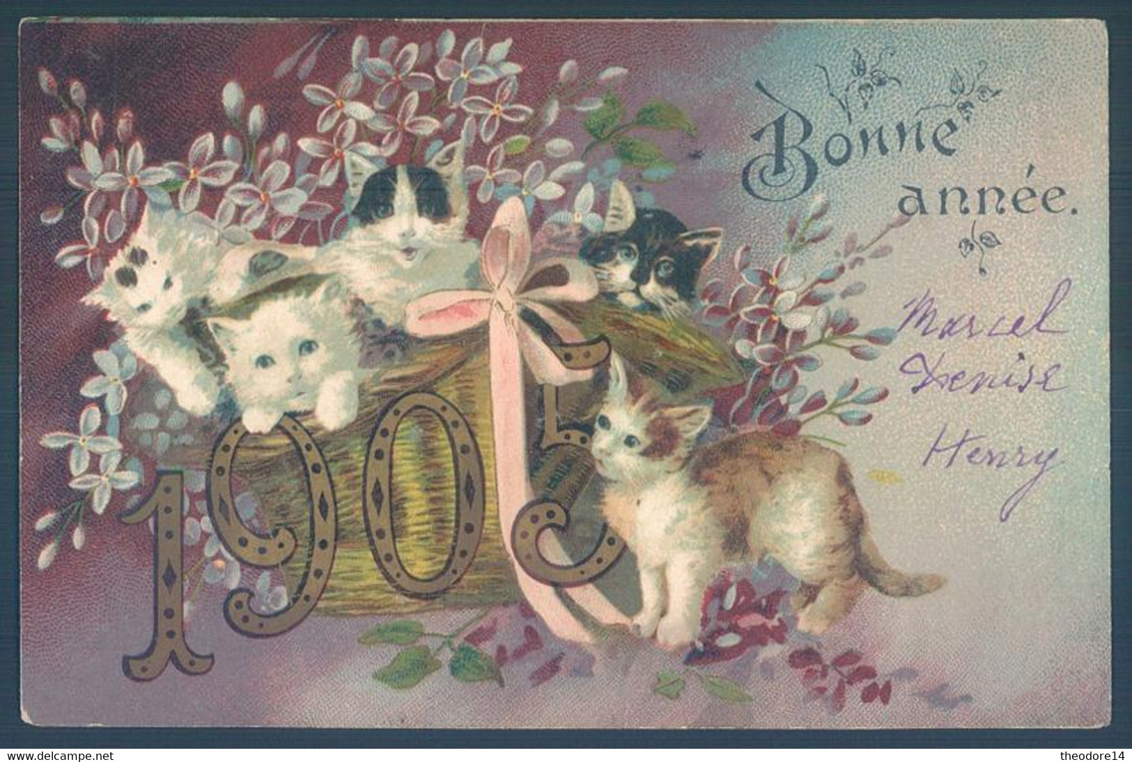 CHAT CHATS Millésime 1905 Bonne Année - Katzen