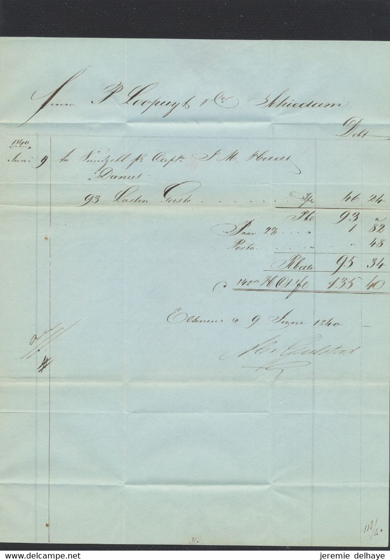 Précurseur - L. Datée De Helsingøer (Danemark 7/6/1840) Via Hambourg (double Marque) > Schiedam (Hollande) - ...-1851 Voorfilatelie