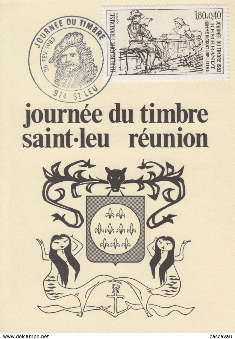 Carte  Locale  1er  Jour   REUNION     Journée  Du   Timbre     SAINT  LEU   1983 - Other & Unclassified