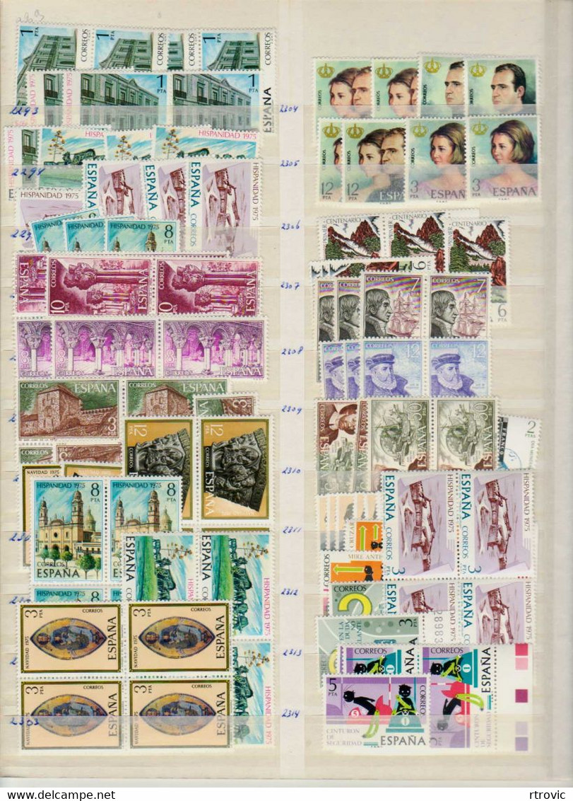 Espagne enorme Stock de timbres MNH des années 1969 à 1982 - Vendu sans le classeur