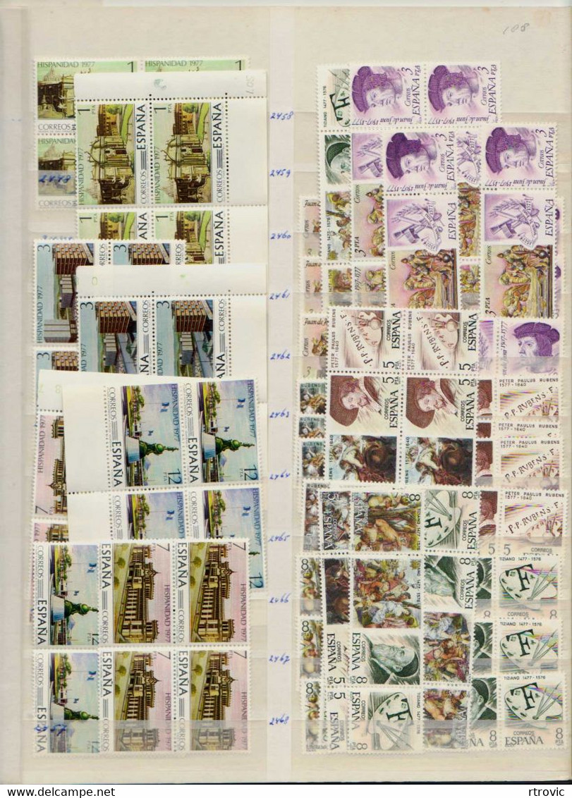 Espagne enorme Stock de timbres MNH des années 1969 à 1982 - Vendu sans le classeur