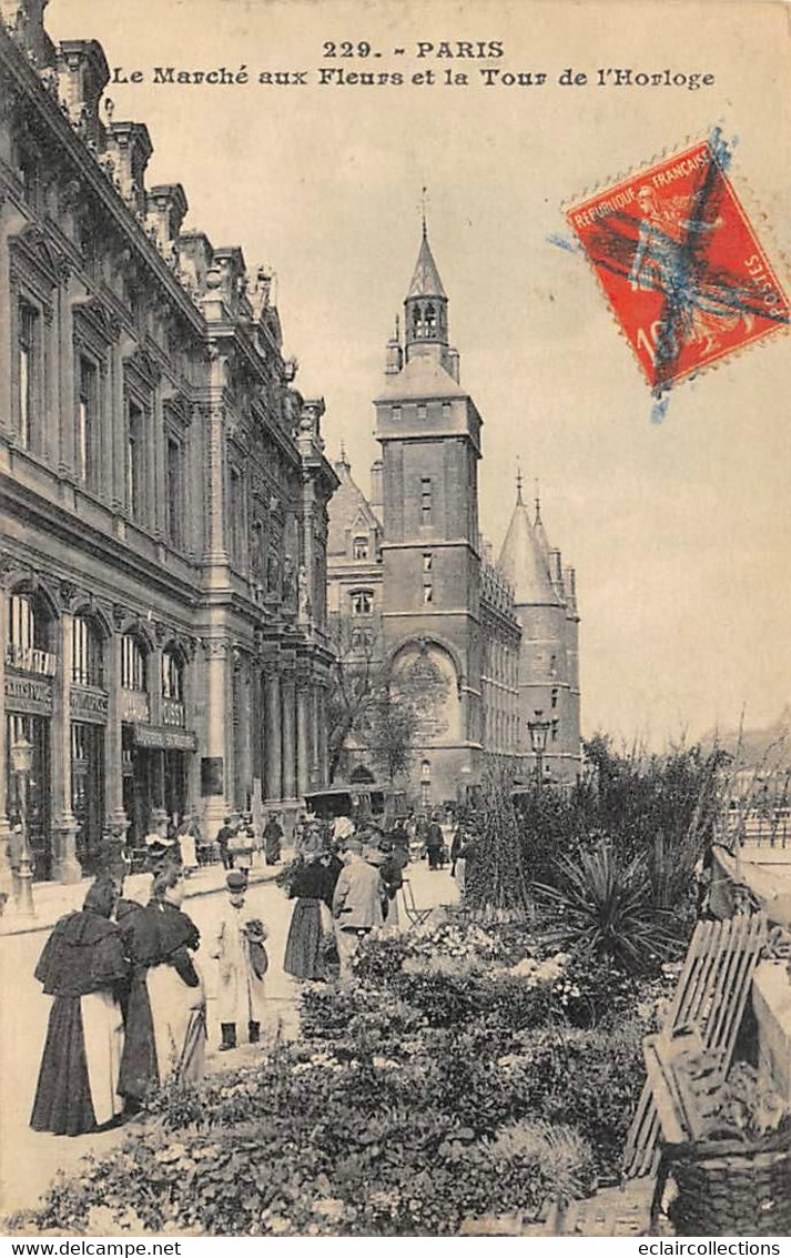 Paris         75006        Le Marché Aux Fleurs Et La Tour De L'horloge          (voir Scan) - Sonstige & Ohne Zuordnung