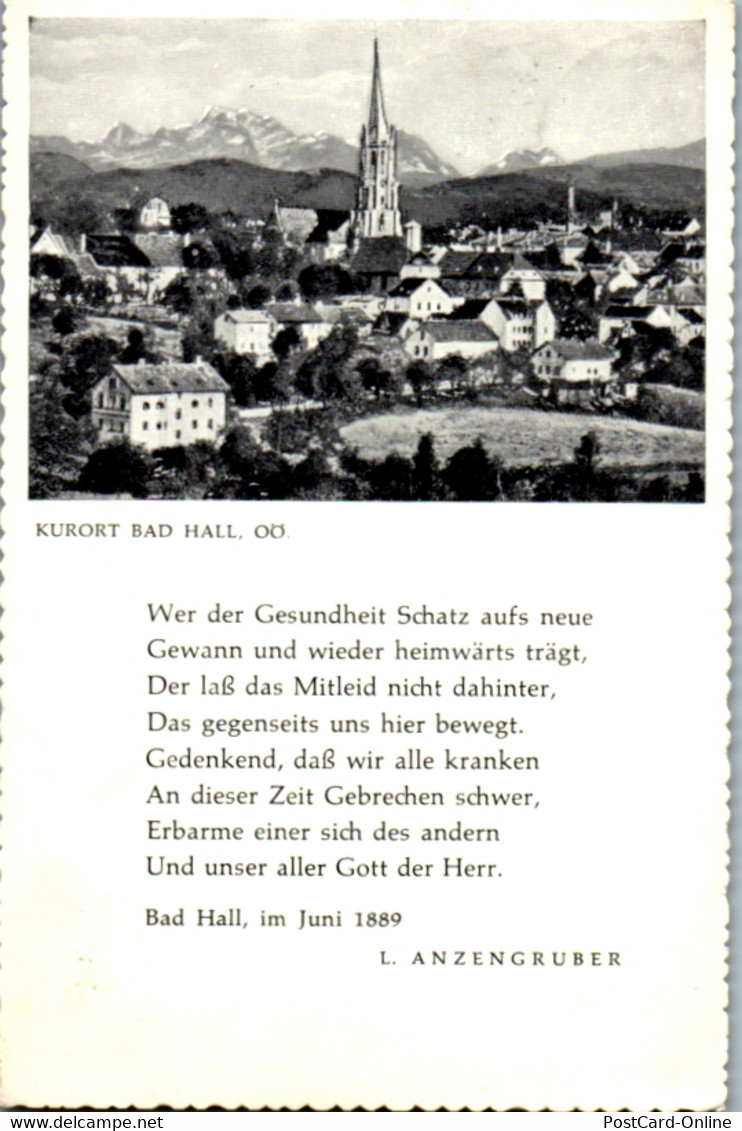 9730 - Oberösterreich - Bad Hall , Gedicht V. Ludwig Anzengruber - Gelaufen 1961 - Bad Hall