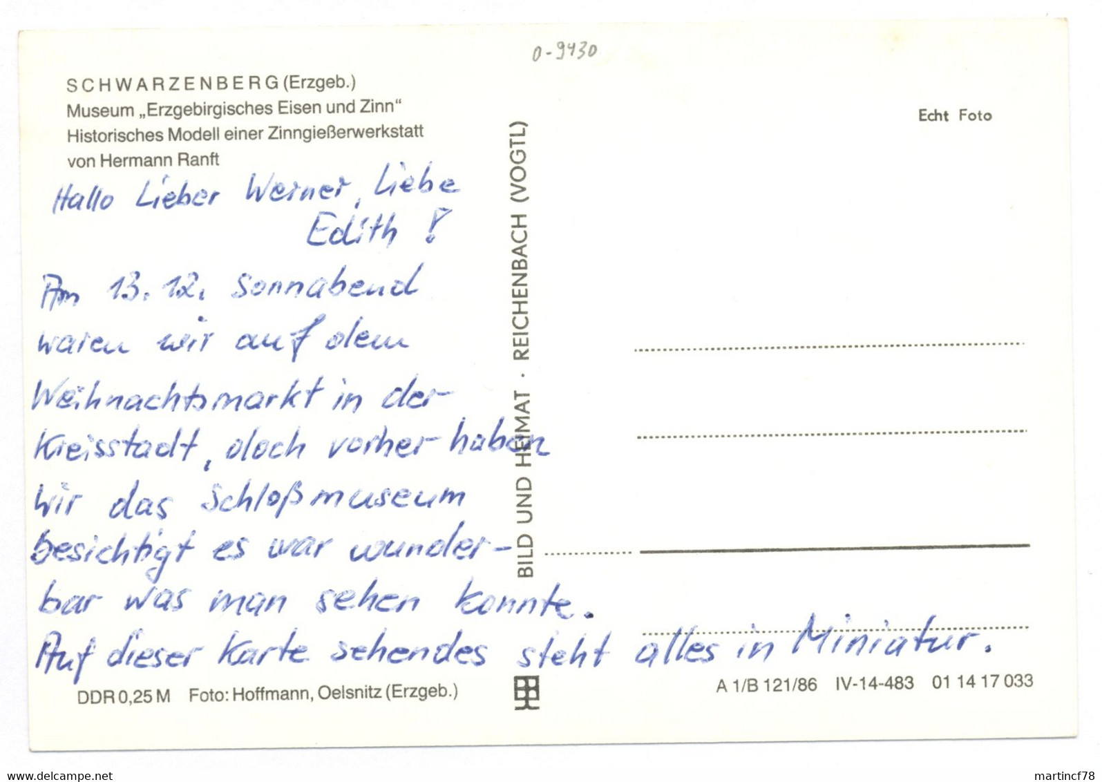 Schwarzenberg Erzgeb. Museum Erzgebirgisches Eisen Und Zinn Historisches Modell Einer Zinngießerwerkstatt - Schwarzenberg (Erzgeb.)