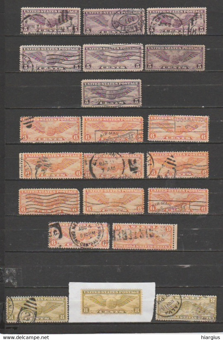 USA- Lot Of 21 Used Stamps. - 1a. 1918-1940 Used
