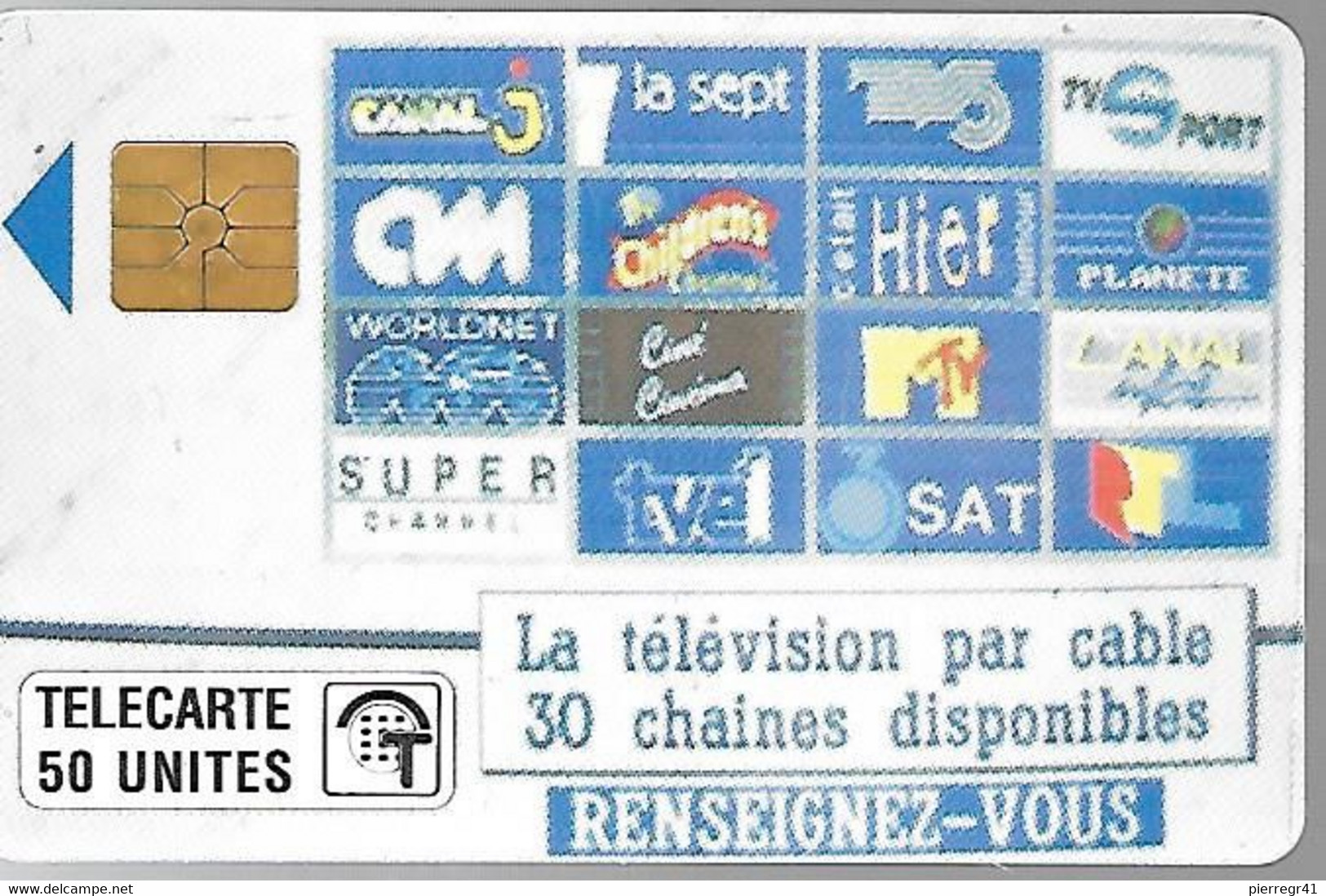 CARTE-PUBLIC-MONACO-50U-MF12-GEMA-TELE CABLEE-Utilisé-V°Zone Régie T 30mm-TBE- - Monaco