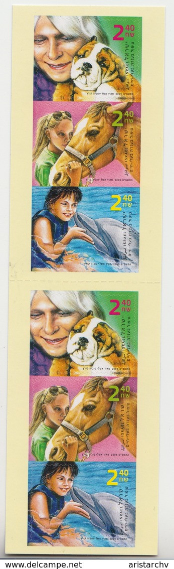 ISRAEL 2009 ANIMAL ASSISTED THERAPY DOLPHIN HORSE DOG BULLDOG BOOKLET - Booklets