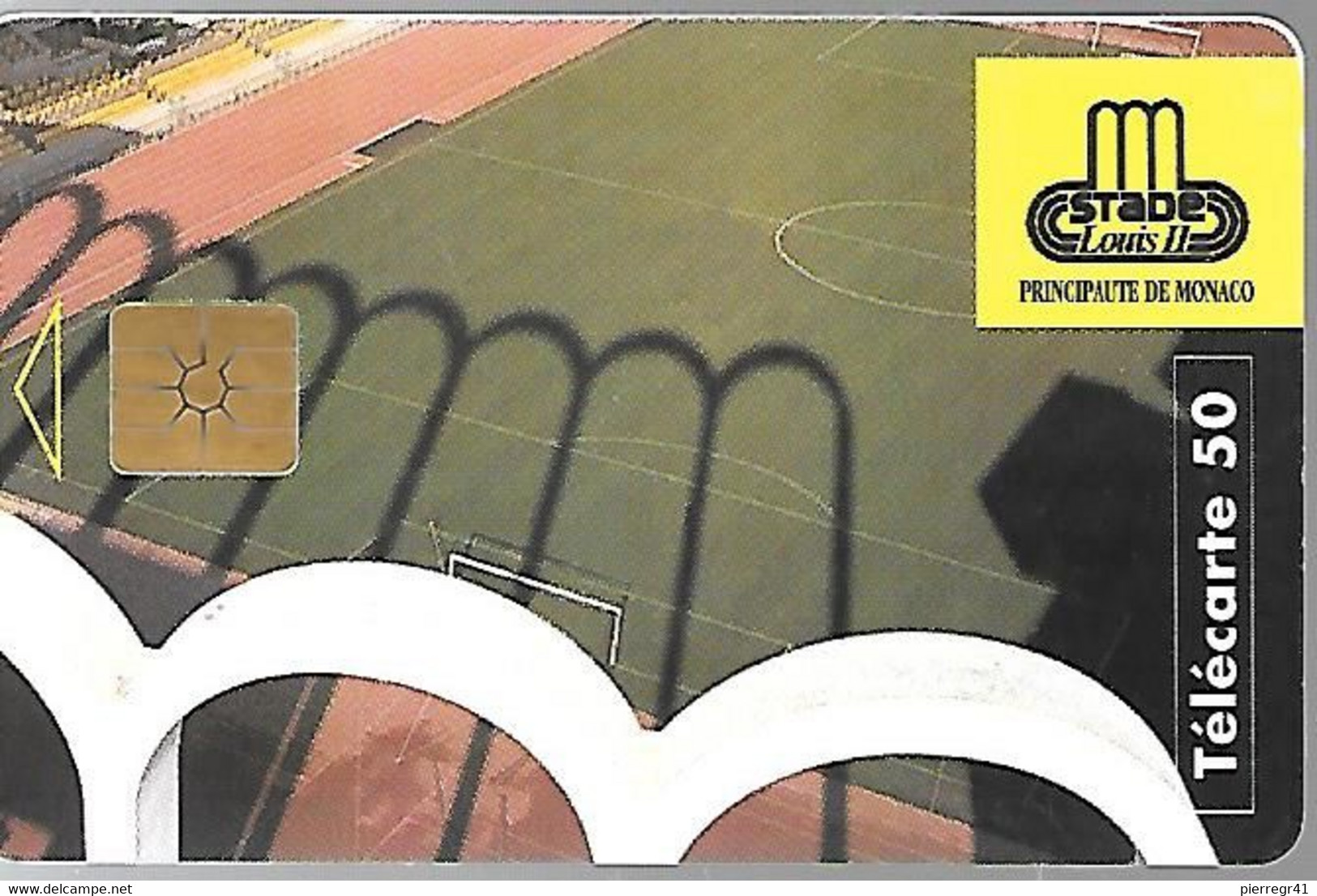 CARTE-PUBLIC-MONACO-50U-MF37-GEM B-010/95-STADE LOUIS II-Série 6003- UTILISE-BE - Mónaco