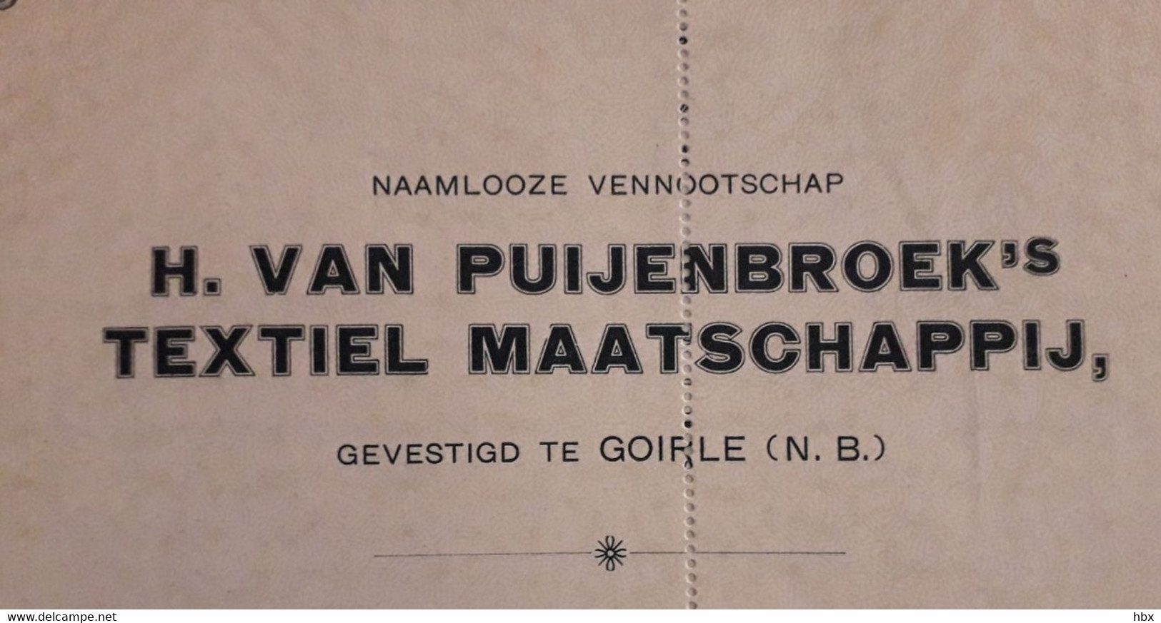 H. Van Puijenbroek Textiel Maatschappij  - Goirle - Specimen - 1914 - Textile
