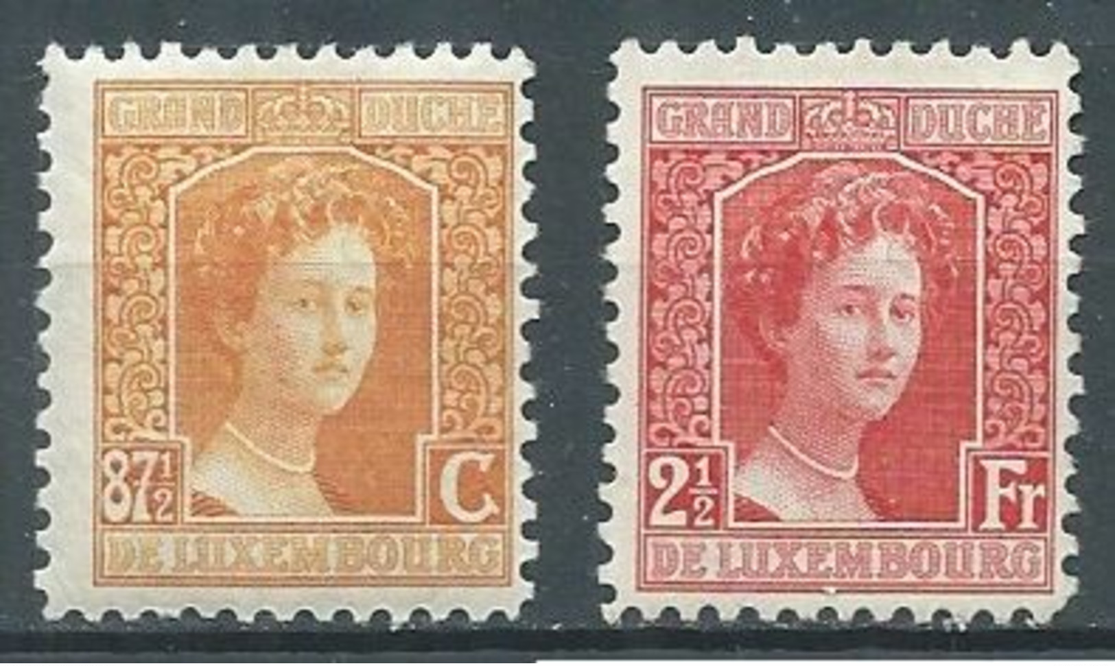 Luxembourg YT N°106-108 Grande-Duchesse Marie-Adélaïde Neuf/charnière * - 1914-24 Marie-Adelaide